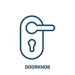 doorknob icon from hotel and restaurant collection. Thin linear doorknob, lock, entrance outline icon isolated on white background. Line vector doorknob sign, symbol for web and mobile