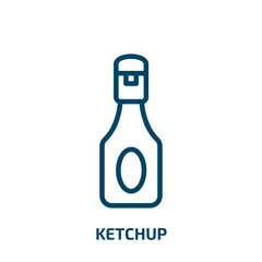 ketchup icon from kitchen collection. Thin linear ketchup, food, meal outline icon isolated on white background. Line vector ketchup sign, symbol for web and mobile