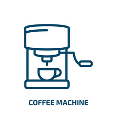 coffee machine icon from kitchen collection. Thin linear coffee machine, machine, coffee outline icon isolated on white background. Line vector coffee machine sign, symbol for web and mobile