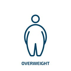 overweight icon from other collection. Thin linear overweight, mass, fitness outline icon isolated on white background. Line vector overweight sign, symbol for web and mobile