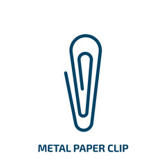 metal paper clip icon from other collection. Thin linear metal paper clip, metal, office outline icon isolated on white background. Line vector metal paper clip sign, symbol for web and mobile