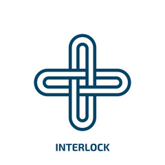 interlock icon from other collection. Thin linear interlock, interlocking, geometric outline icon isolated on white background. Line vector interlock sign, symbol for web and mobile