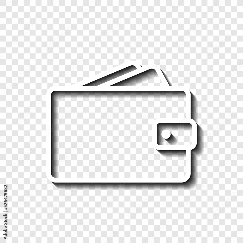 Poster wallet simple icon vector. flat design. white with shadow on transparent grid.ai