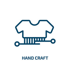 hand craft icon from sew collection. Thin linear hand craft, hand, emblem outline icon isolated on white background. Line vector hand craft sign, symbol for web and mobile