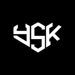 YSK monogram letter logo on black background. YSK letter initial creative logo design template vector illustration. YSK letter initial vector logo design.
