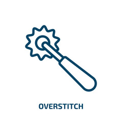 overstitch icon from sew collection. Thin linear overstitch, sew, sewing outline icon isolated on white background. Line vector overstitch sign, symbol for web and mobile