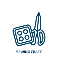 sewing craft icon from sew collection. Thin linear sewing craft, craft, needlework outline icon isolated on white background. Line vector sewing craft sign, symbol for web and mobile