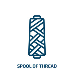 spool of thread icon from sew collection. Thin linear spool of thread, spool, textile outline icon isolated on white background. Line vector spool of thread sign, symbol for web and mobile