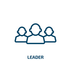 leader icon from success collection. Thin linear leader, businessman, business outline icon isolated on white background. Line vector leader sign, symbol for web and mobile