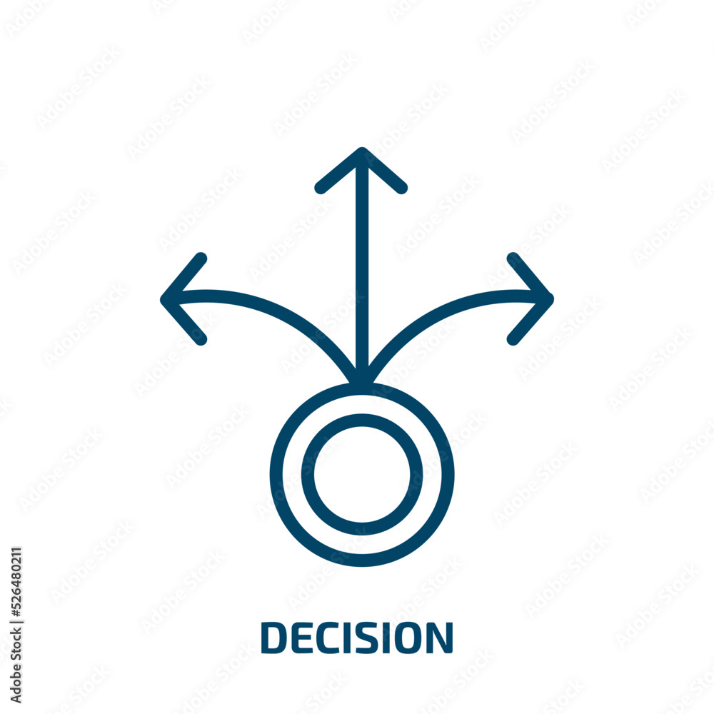 Poster decision icon from startup stategy and success collection. thin linear decision, internet, business 