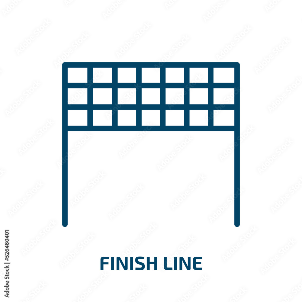 Poster finish line icon from startup stategy and success collection. thin linear finish line, finish, race 