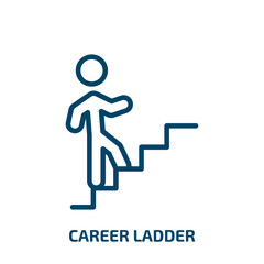 career ladder icon from startup stategy and success collection. Thin linear career ladder, career, business outline icon isolated on white background. Line vector career ladder sign, symbol for web