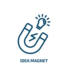 idea magnet icon from startup stategy and success collection. Thin linear idea magnet, idea, magnet outline icon isolated on white background. Line vector idea magnet sign, symbol for web and mobile