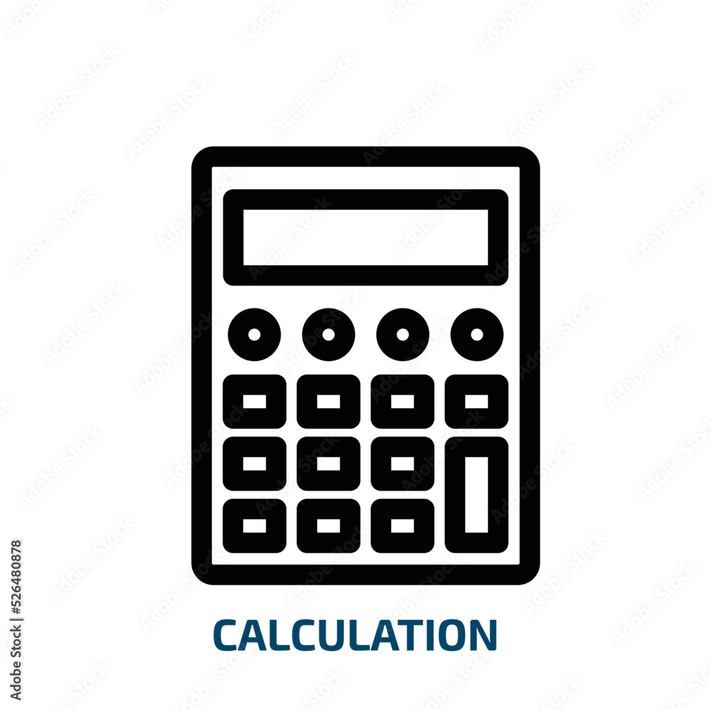 Poster calculation icon from technology collection. thin linear calculation, calculate, science outline ico