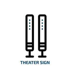 theater sign icon from technology collection. Thin linear theater sign, show, theater outline icon isolated on white background. Line vector theater sign sign, symbol for web and mobile