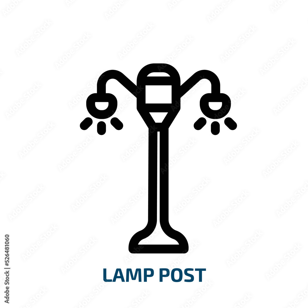 Poster lamp post icon from technology collection. thin linear lamp post, streetlight, street outline icon i