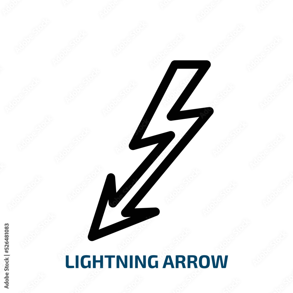 Poster lightning arrow icon from technology collection. thin linear lightning arrow, arrow, lightning outli