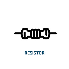 resistor icon from technology collection. Thin linear resistor, electrical, engineering outline icon isolated on white background. Line vector resistor sign, symbol for web and mobile