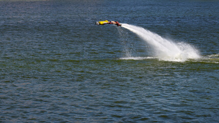 Flyboard show at the watermelon festival in Kamyshin.