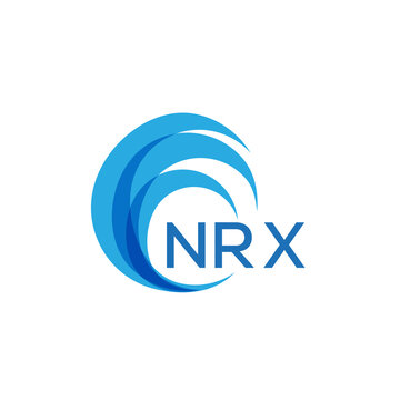 NRX letter logo. NRX blue image on white background. NRX Monogram logo design for entrepreneur and business. NRX best icon.
