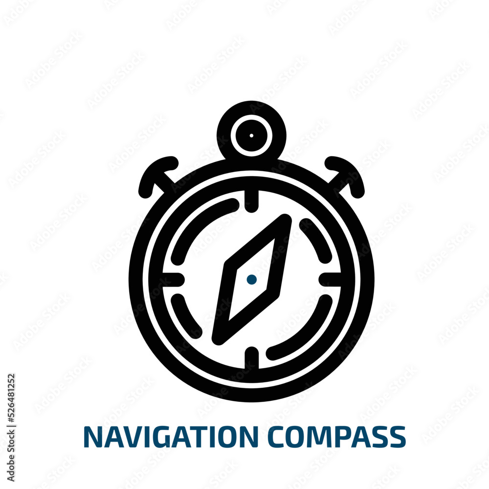 Poster navigation compass icon from technology collection. thin linear navigation compass, navigation, west