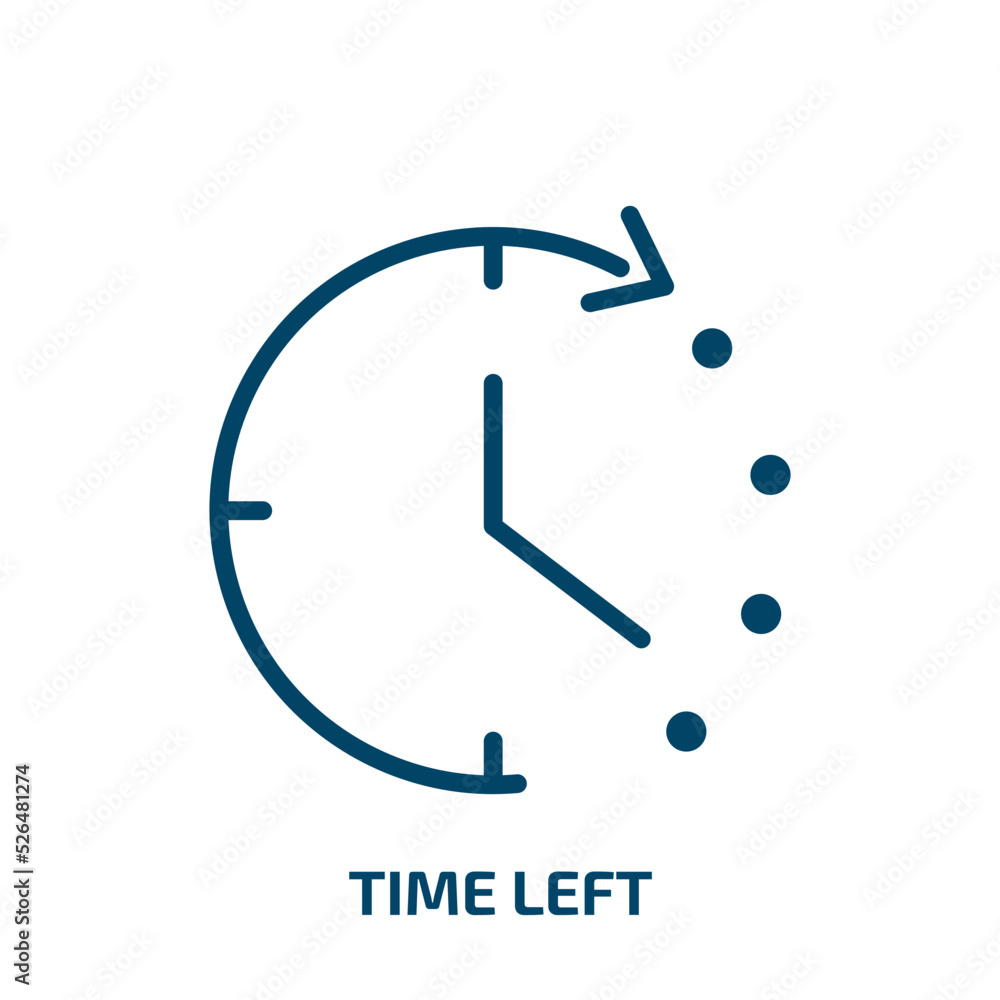 Poster time left icon from tools and utensils collection. thin linear time left, button, shop outline icon 