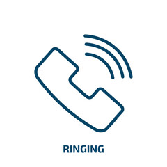 ringing icon from tools and utensils collection. Thin linear ringing, wedding, diamond outline icon isolated on white background. Line vector ringing sign, symbol for web and mobile