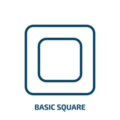 basic square icon from tools and utensils collection. Thin linear basic square, square, basic outline icon isolated on white background. Line vector basic square sign, symbol for web and mobile