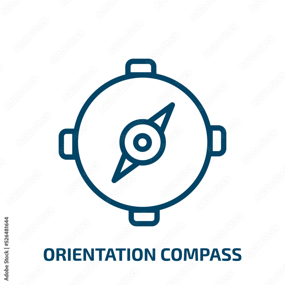 Poster orientation compass icon from tools and utensils collection. thin linear orientation compass, compas