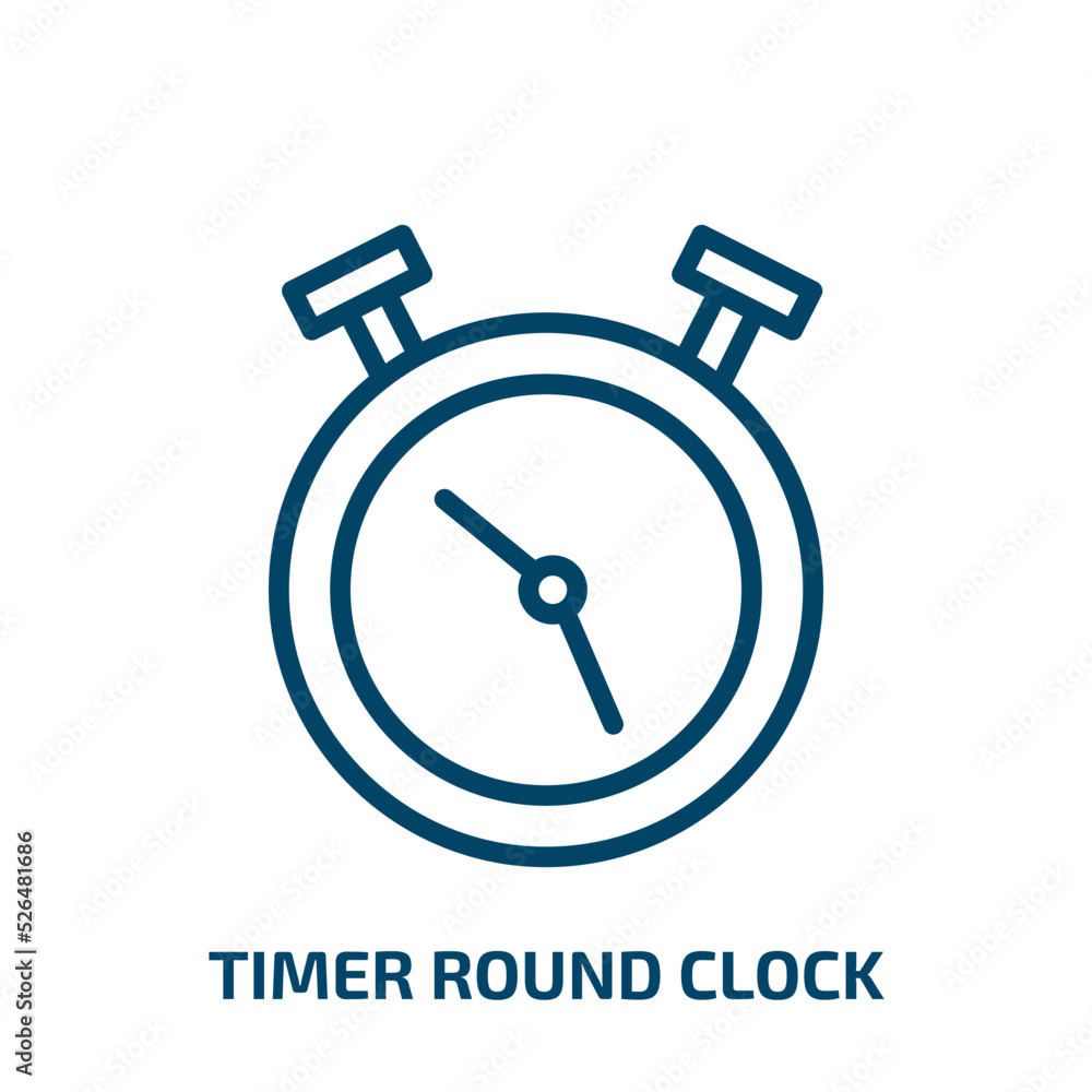Poster timer round clock icon from tools and utensils collection. thin linear timer round clock, clock, cir
