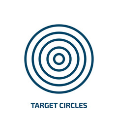 target circles icon from tools and utensils collection. Thin linear target circles, circle, arrow outline icon isolated on white background. Line vector target circles sign, symbol for web and mobile