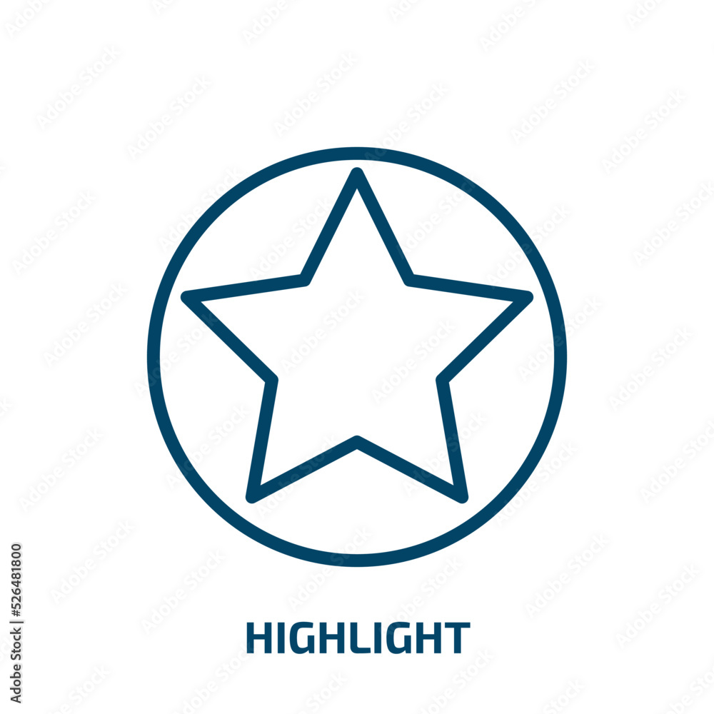 Poster highlight icon from tools and utensils collection. thin linear highlight, highlighter, template outl