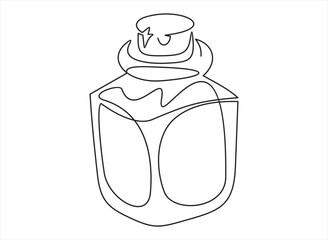 continuous line draw vector illustration-Alchemist alchemy magic esoteric wizard potion elixir 