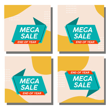 Year End Sale, Colorful Sales Banner Templates, Discount Sale, Sale Promo Card