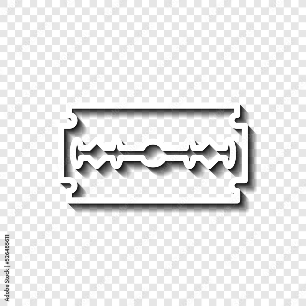 Poster blade razor simple icon vector. flat design. white with shadow on transparent grid.ai