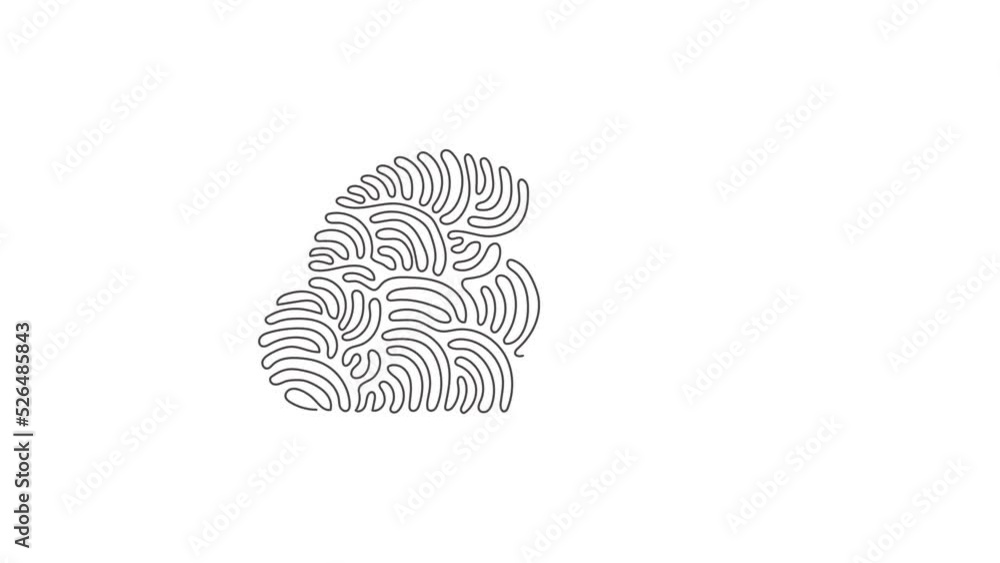 Poster animated self drawing of continuous line draw shapes, cloud icon. simple line, outline 3d figures fo