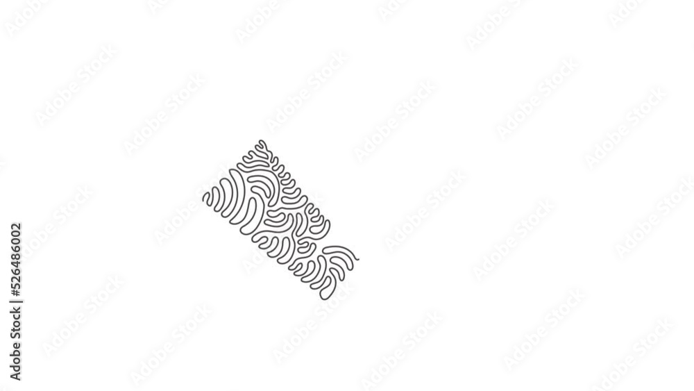 Poster self drawing animation of single line draw check icon silhouette. approved test correct right elemen
