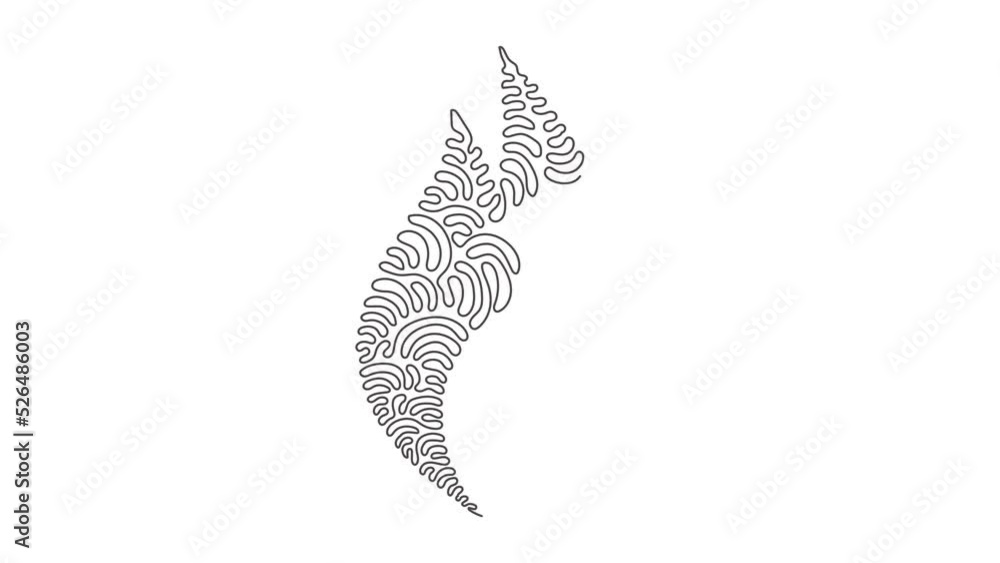 Poster animated self drawing of single continuous line draw fire flame emoji logo symbol. lit symbol simple