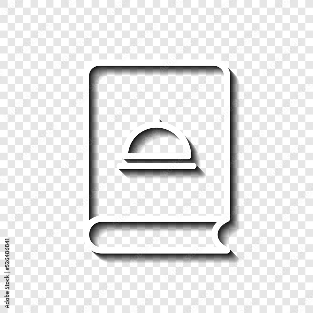 Poster cookbook simple icon vector. flat design. white with shadow on transparent grid.ai
