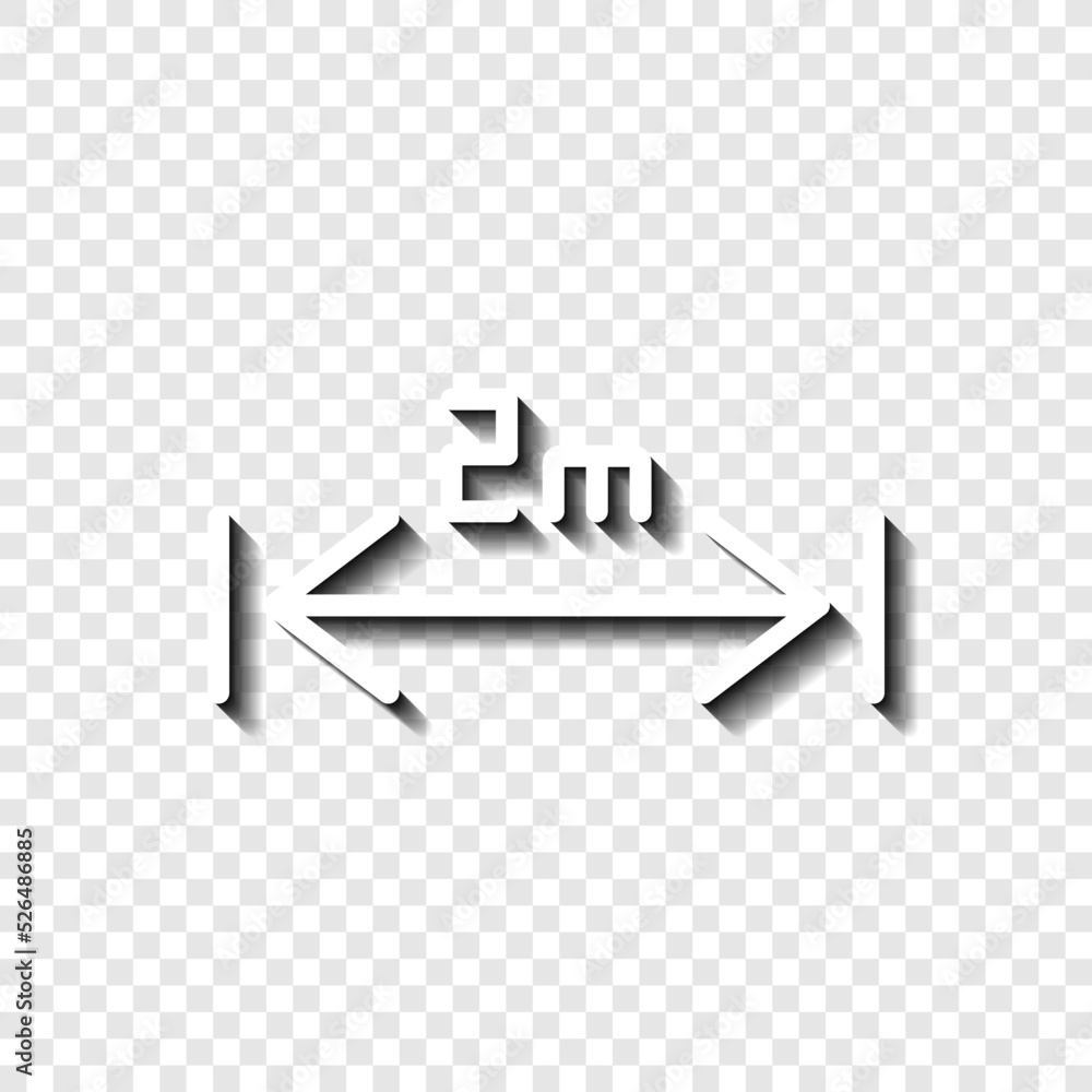 Poster distance logo simple icon vector. flat design. white with shadow on transparent grid.ai