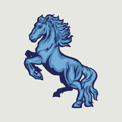 horse vector logo illustration - obrazy, fototapety, plakaty