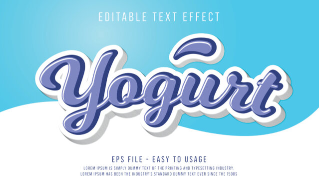Yogurt 3d editable text effect 