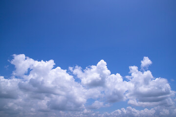 Beautiful Blue Sky With White Cloudy Dramatic Natural abstract background view