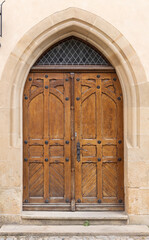 Ancient wood door.