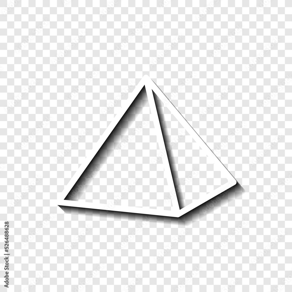 Aufkleber pyramid simple icon vector. flat design. white with shadow on transparent grid.ai