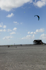 kite surfing on the beach