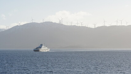 Ferrys in the Selbjørnsfjord of Western Norway