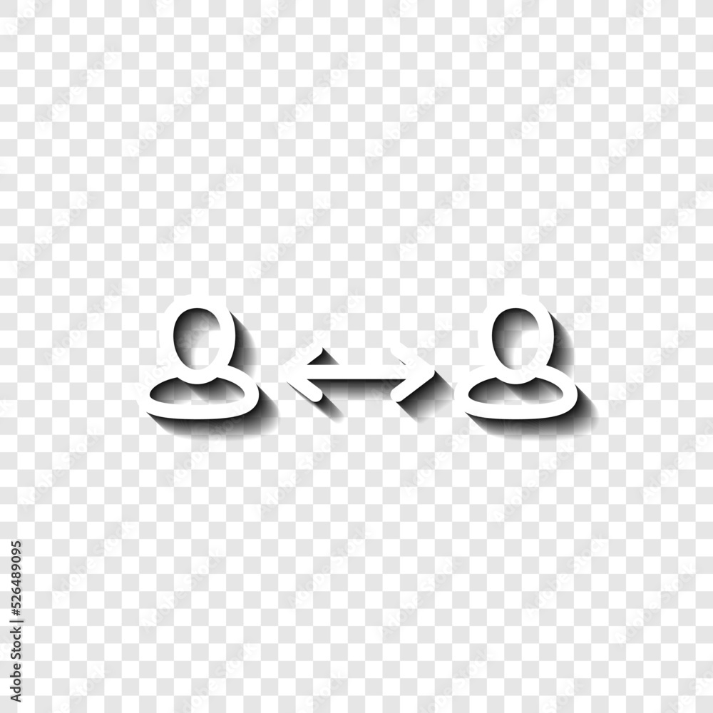 Poster social distance simple icon vector. flat design. white with shadow on transparent grid.ai
