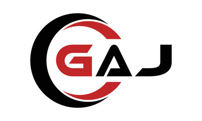 GAJ three letter swoosh logo design vector template | monogram logo | abstract logo | wordmark logo | letter mark logo | business logo | brand logo | flat logo | minimalist logo | text | word | symbol - obrazy, fototapety, plakaty