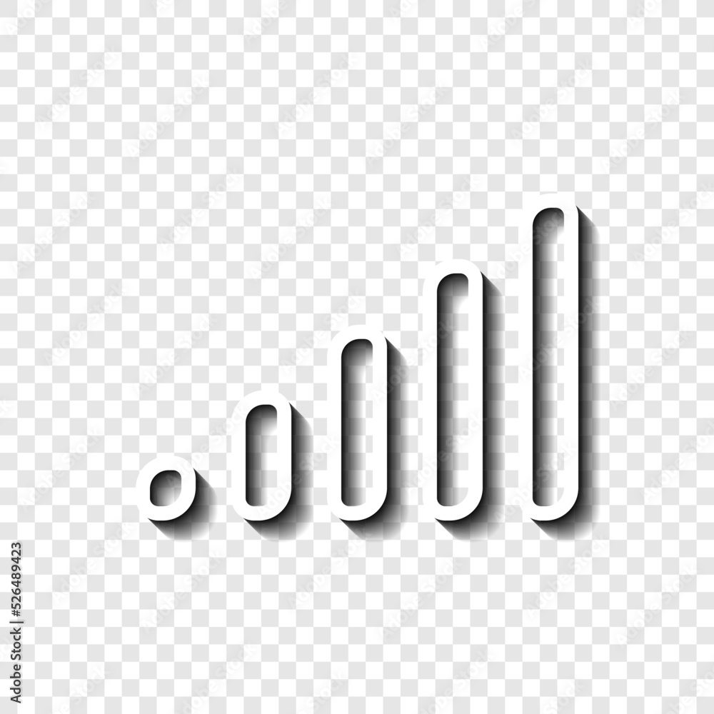 Poster volume levels logo simple icon vector. flat design. white with shadow on transparent grid.ai